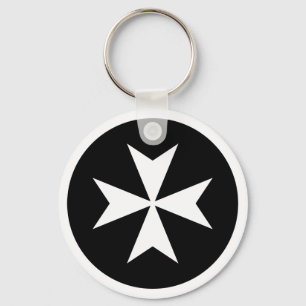 Llavero Cruz de Malta blanca