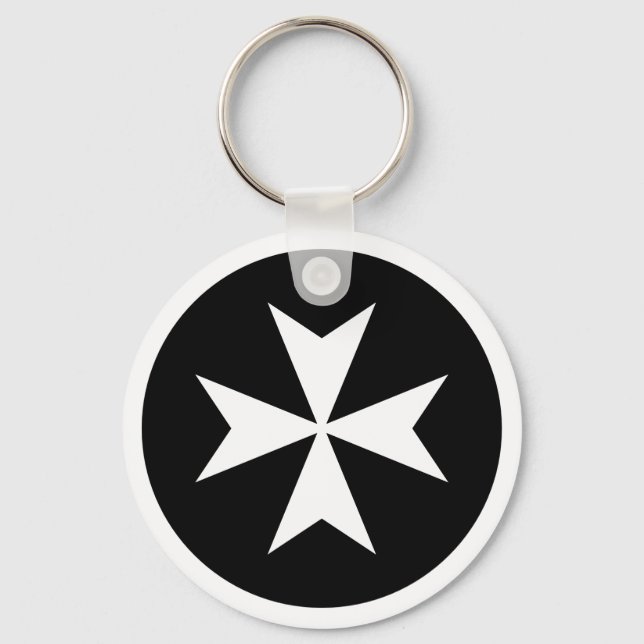 Llavero Cruz de Malta blanca (Anverso)