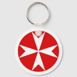 Llavero Cruz de Malta v2 (blanco sobre rojo)