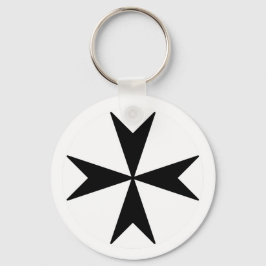 Llavero Cruz de Malta v2 (negro sobre blanco)