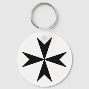 Llavero Cruz de Malta v2 (negro sobre blanco)