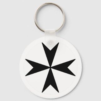 Llavero Cruz de Malta v2 (negro sobre blanco)