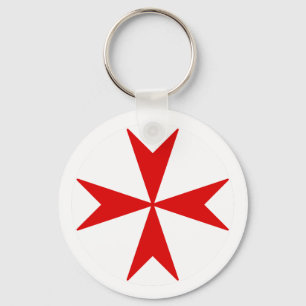 Llavero Cruz de Malta v2 (rojo sobre blanco)