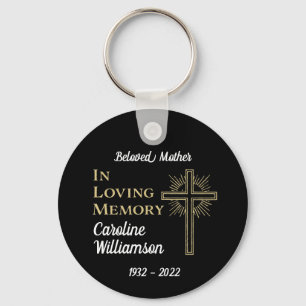 Llavero Cruz de oro cristiana recuerdo memorial