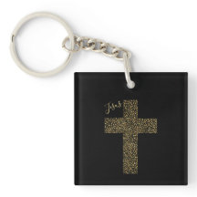 Cruz de oro de Jesús de moda negro
