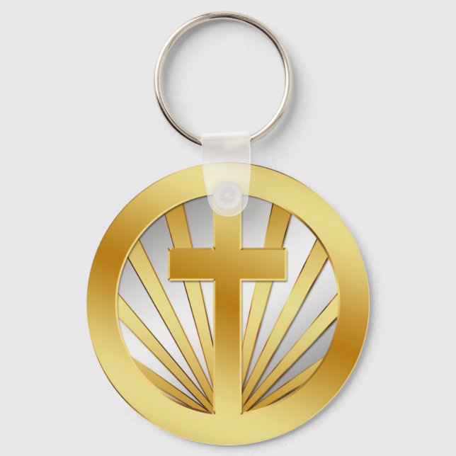 LLAVERO CRUZ DE ORO Y PLATA (Anverso)