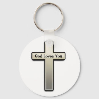 Llavero Cruz de plata de la cadena de claves que Dios te a
