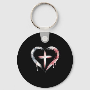 Llavero Cruz del Corazón Fe Cristiana Amor