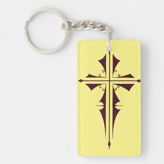 Llavero Cruz Morada Cristiana (Frente)