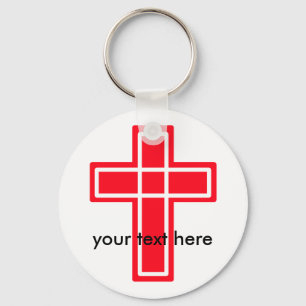 Llavero cruzado rojo y blanco