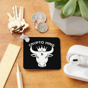 Llavero Crypto King personalizado negro