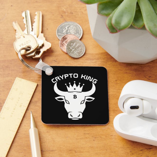 Llavero Crypto King personalizado negro (Escritorio )