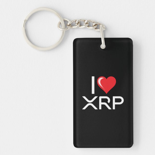 Llavero Cryptocurrency I Love XRP Crypto Crypto Citate Hea (Frente)