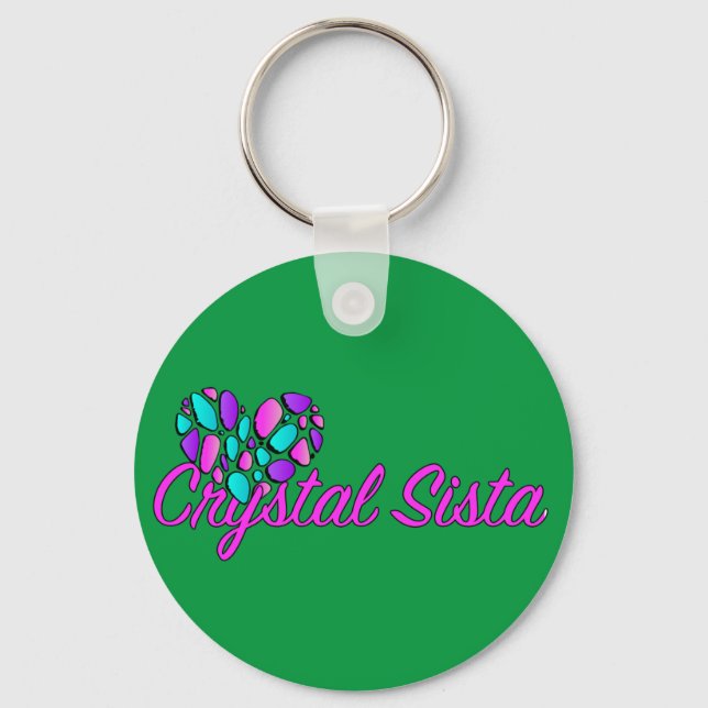 Llavero Crystal Sista Round Keychain (Anverso)