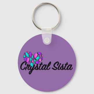 Llavero Crystal Sista Round Keychain (negro)