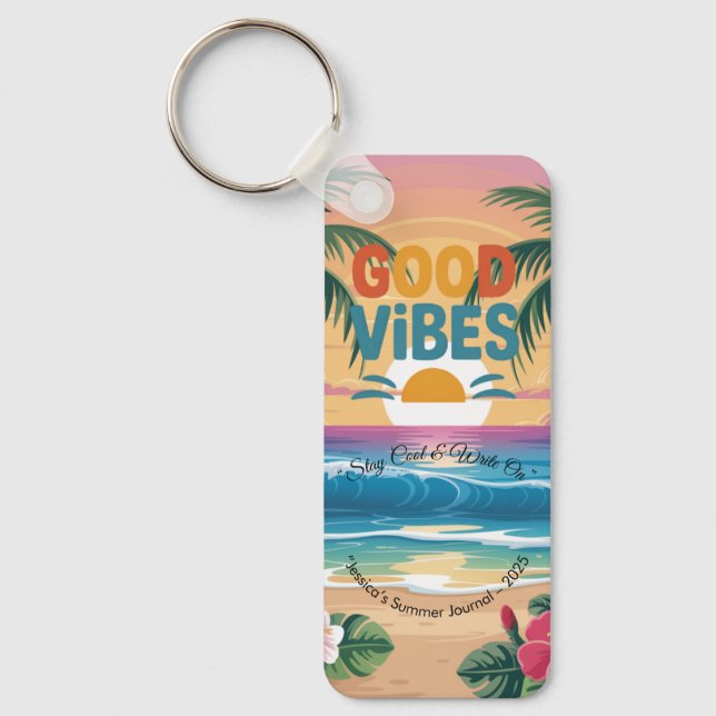 Llavero Cuaderno tropical de ondas de verano (Anverso)