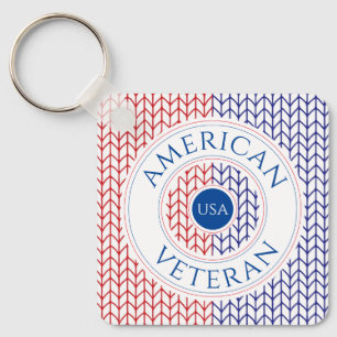 LLAVERO CUADRADO DE ALUMINIO DE VETERANO AMERICANO