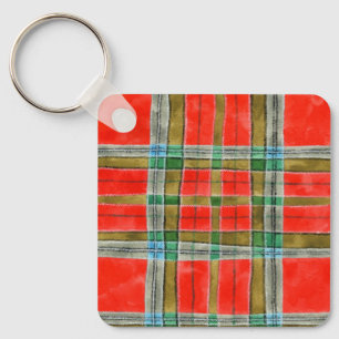 Llavero cuadrado de aluminio MAC BAIN TARTAN