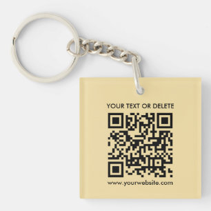 Llavero Cuadrado de doble cara de oro de código QR elegant