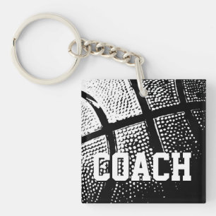 Llavero cuadrado de entrenador de baloncesto