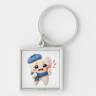 Llavero Cuadrado de Personaje de Diente Adorable c