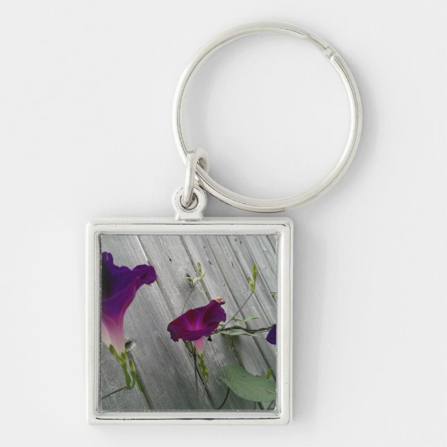 Llavero cuadrado floral (Frente)