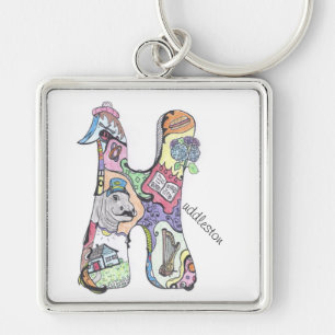 llavero cuadrado grande:  Uddleston de "H "