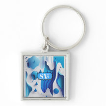 Llavero cuadrado personalizado Azure Fragment