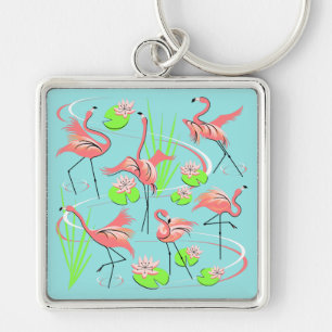 Llavero Cuadrado premium Flamingo Fandango