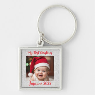 Llavero Cuadrado Premium Personalizable Primera Navidad de
