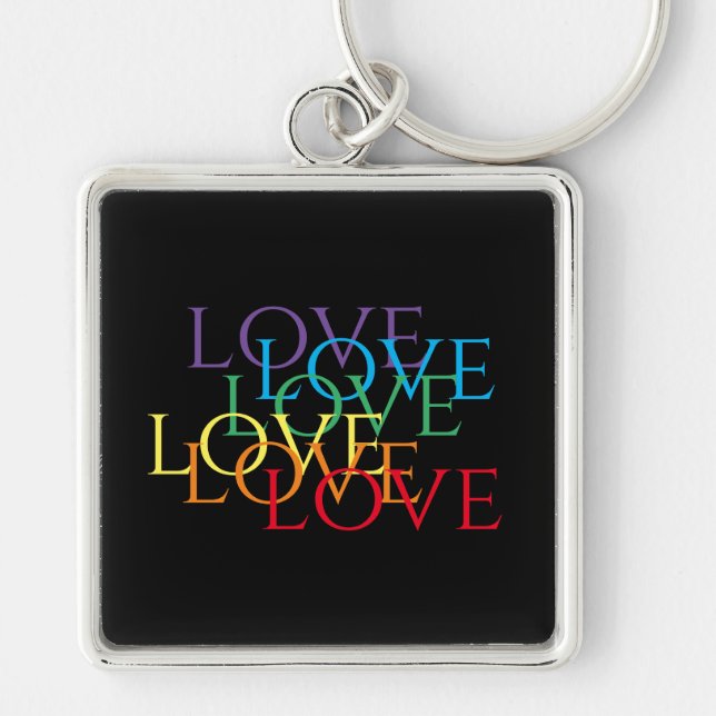 LLAVERO CUADRADO PREMIUM RAINBOW LOVE II (Frente)