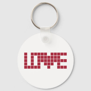 Llavero Cuadrados de amor rojos lindos lettres
