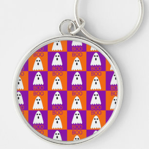 Llavero Cuadrados de boo fantasma morado y Naranja de Hall