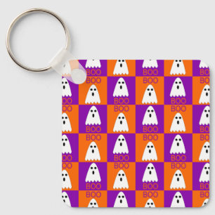Llavero Cuadrados de boo fantasma morado y Naranja de Hall