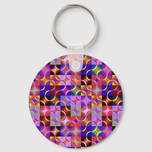 Llavero Cuadrados geométricos multicolores