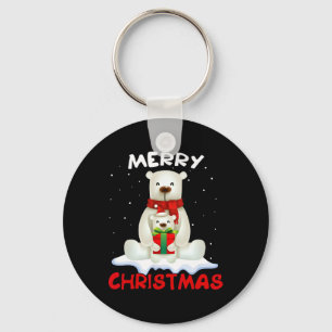 Llavero Cuadrillo de oso polar dulce Feliz Navidad Navidad