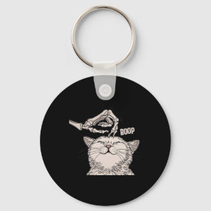 Llavero Cuadros Cat Skeleton Hand Boop Halloween Mascota M