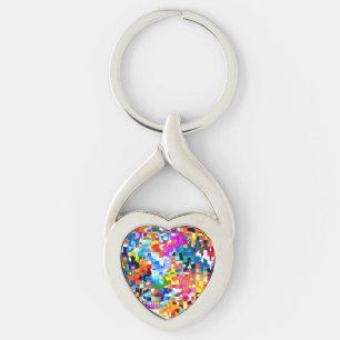 Llavero Cuadros coloridos cuaderno de cuadrados abstractos