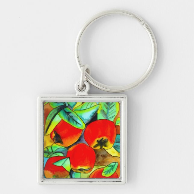 Llavero Cuadros de arte original de la acuarela de las man (Frente)