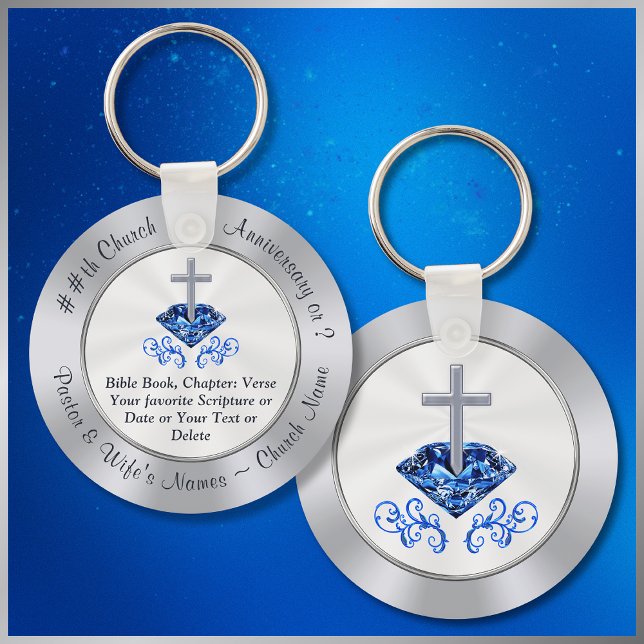 Llavero Cualquier año costosos favoritos de aniversario de (Cheap Church Favors or Cheap Gifts for Congregation. Church Anniversary Ideas. Church Party Supplies)