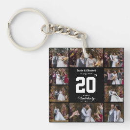 Llavero Cualquier Collage de fotos de Feliz Aniversario 10