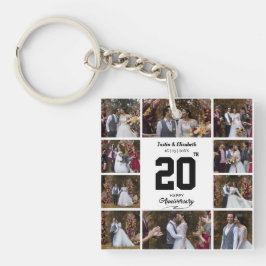 Llavero Cualquier Collage de fotos de Feliz Aniversario 10