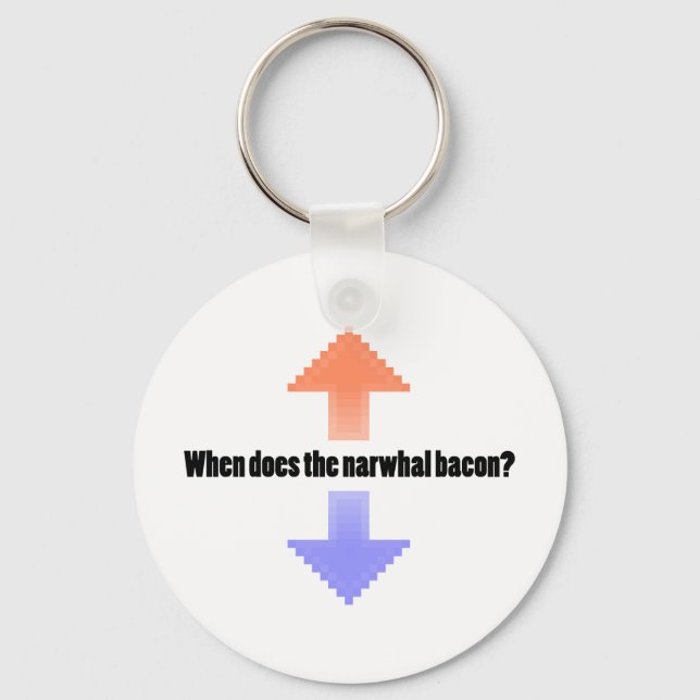 Llavero ¿Cuándo hace la pregunta de Narwhal Bacon Upvote R (Anverso)