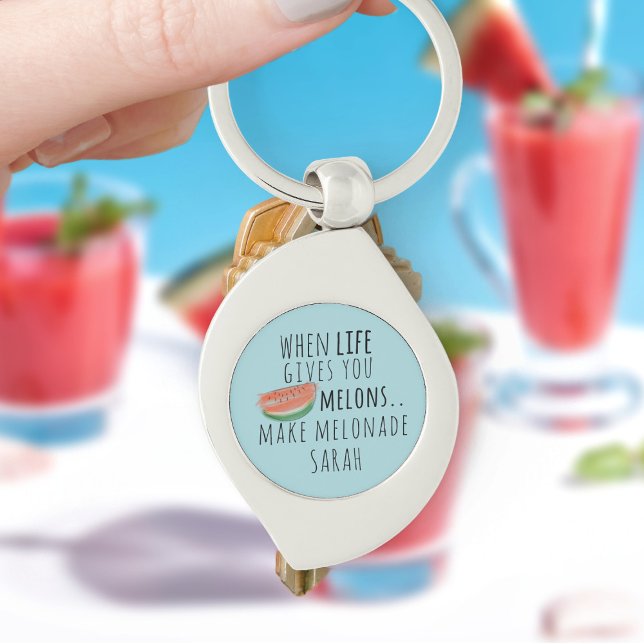 Llavero Cuando la vida te da a los melones una sandía dive (When life gives you melons - make melonade! Just add your name to this cute watermelon keychain)