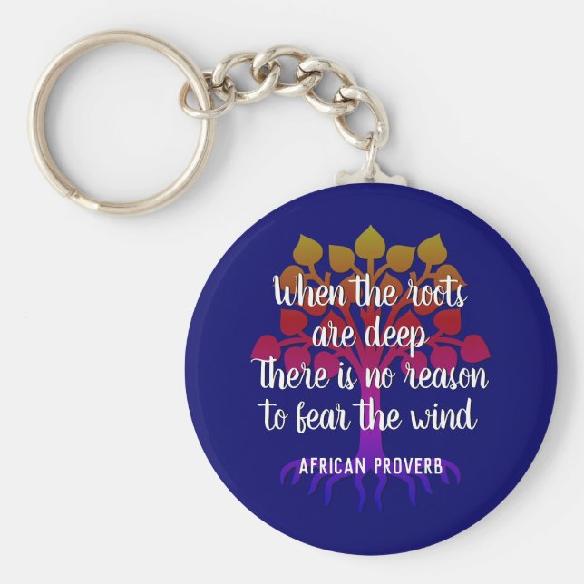 Llavero CUANDO LAS RAÍCES SON PROFUNDAS Citas Inspiradoras (Frente)