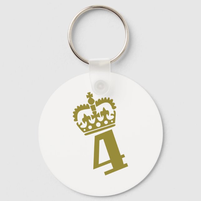 Llavero Cuarto Cumpleaños - Número - Cuatro (Anverso)