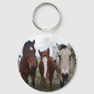 Llavero Cuatro Amigo De Caballos De Diferentes Razas,