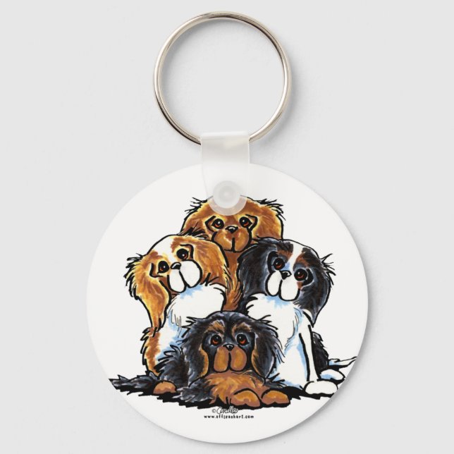 Llavero Cuatro Caballeros Rey Charles Spaniels (Anverso)
