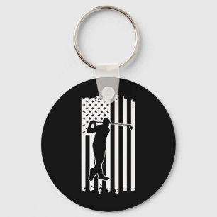 Llavero Cuatro De Julio Bandera Americana Campo De Golf De