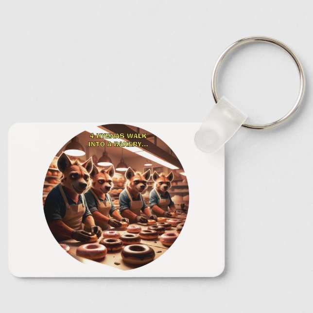 Llavero Cuatro Hienas Entran A Una Panadería... (Anverso)